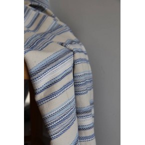 jacquard motif rayé - bleu et écru