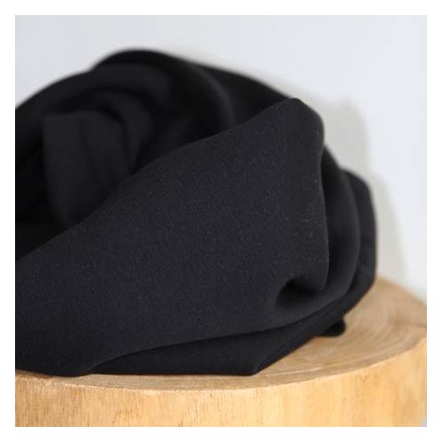 TISSU sweat noir - un chat sur un fil