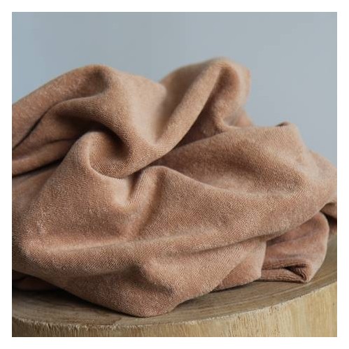 tissu éponge jersey beige rosé - un chat sur un fil