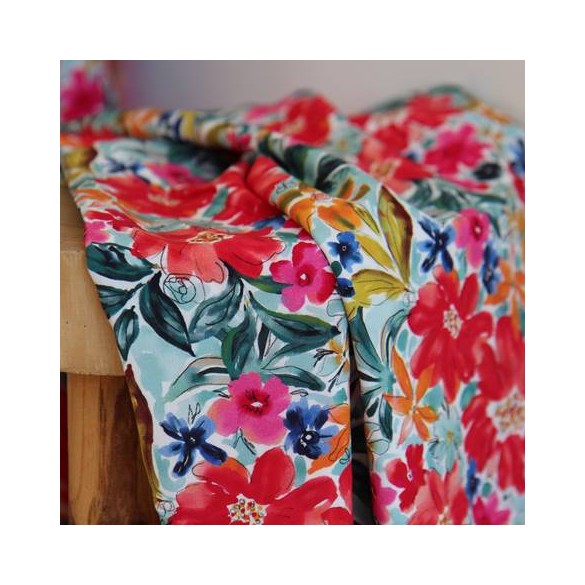 tissu viscose fleurs - mireille