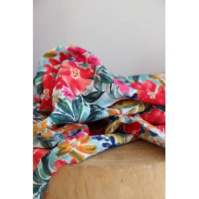 jolie viscose imprimée - fleurs vives
