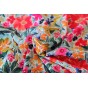 tissu fleuri pour robe fluide - un chat sur un fil