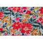 tissu à fleurs - un chat sur un fil