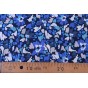 tissu fleurs - bleu