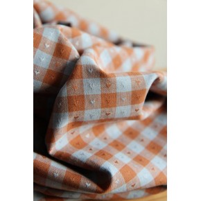 tissu petits carreaux - caramel