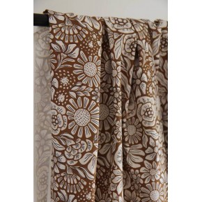 tissu coton bio imprimé - un chat sur un fil