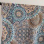 tissu crépon de viscose bleu - un chat sur un fil