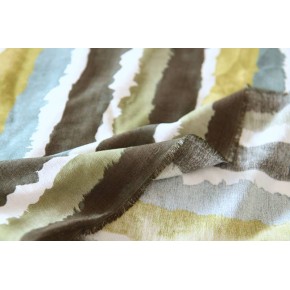tissu brush rayures - kaki