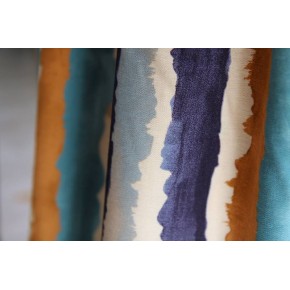 tissu brush rayures  - un chat sur un fil
