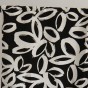 tissu viscose fleurs noir et blanc - un chat sur un fil