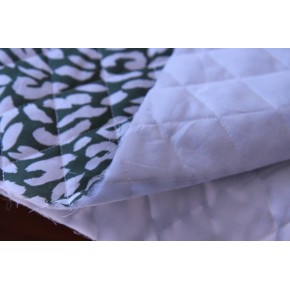 tissu matelassé doublé - kaki et blanc