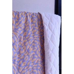 tissu matelassé doublé - lilas et beige rosé