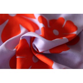 joli tissu à fleurs - lavande et orange
