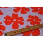 lin et viscose fleurs - lilas et orange