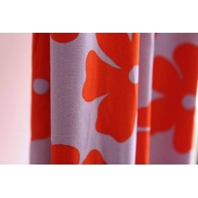 tissu fleuri inspiration vintage - lilas et orange