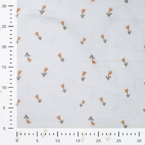 tissu imprimé fleurs - double gaze de coton