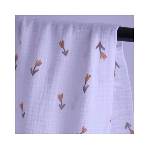 tissu double gaze - les tulipes