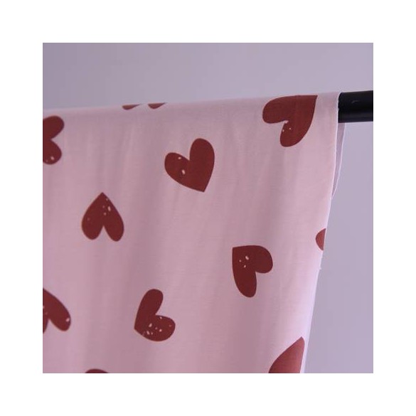 tissu motif cœurs - jersey