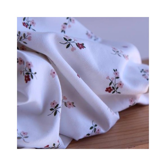 tissu motif les fleurs - un chat sur un fil