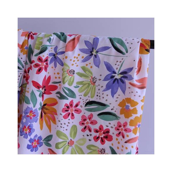 coton fleurs imprimé - voile de coton