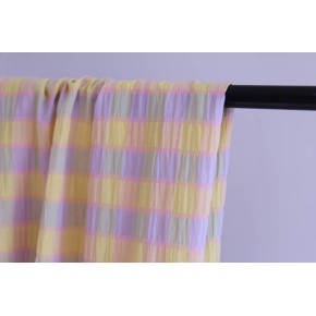 tissu polycoton seersucker - vichy