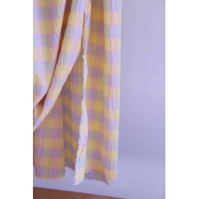 tissu polycoton seersucker - vichy