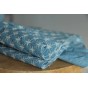 tissu jean bleu clair brodé