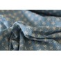 tissu jean clair brodé - un chat sur un fil