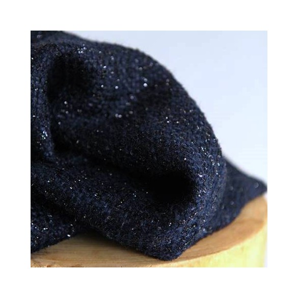 Tissu tweed - marine/lurex
