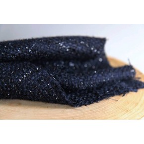tweed marine avec carreaux lurex