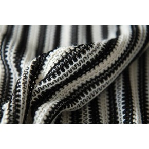 tissu guipure en crochet - noir et écru