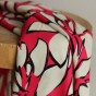 Tissu en bambou - feuillage rose fuchsia