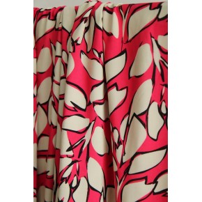 popeline viscose bambou - rose et écru