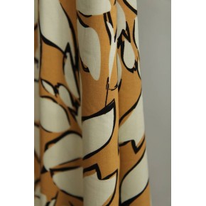popeline viscose bambou - beige et écru