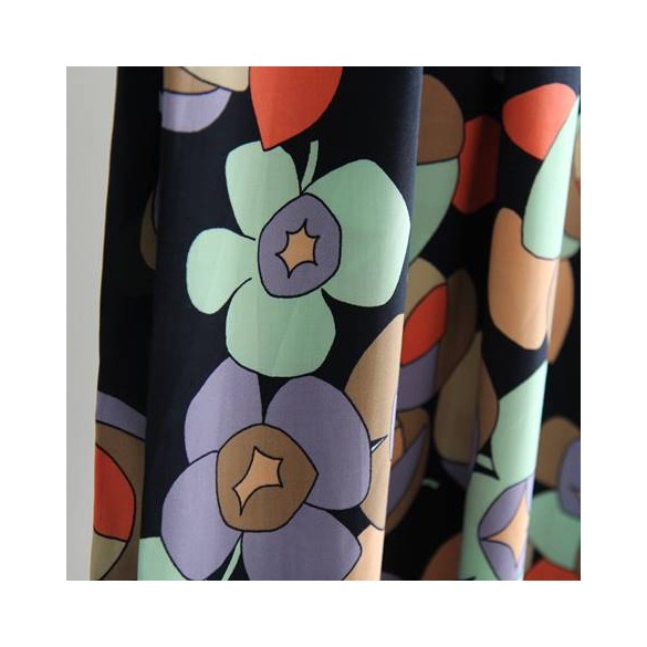 Tissu en bambou - fleurs pop