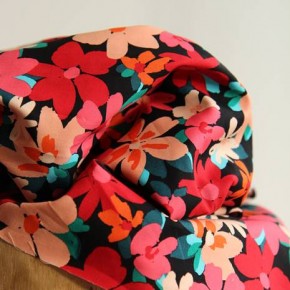 coton fleurs imprimé - voile de coton