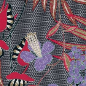 coton fleurs imprimé - évasion rouge
