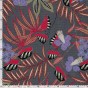 tissu coton imprimé floral - un chat sur un fil