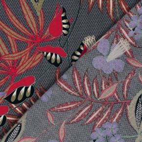 coton fleuri - rouge et marine