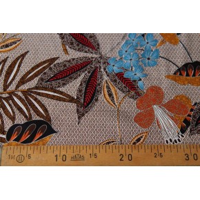 coton fleuri - marron et ocre