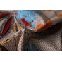tissu coton imprimé floral - un chat sur un fil