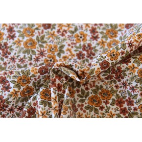 tissu coton imprimé fleurs - un chat sur un fil