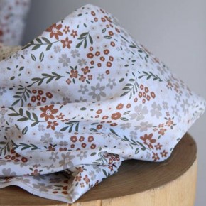 coton imprimé fleurs - un chat sur un fil