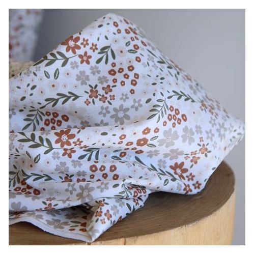 coton imprimé fleurs - un chat sur un fil coton imprimé fleurs - un chat sur un fil
