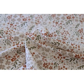 tissu coton imprimé fleurs - un chat sur un fil