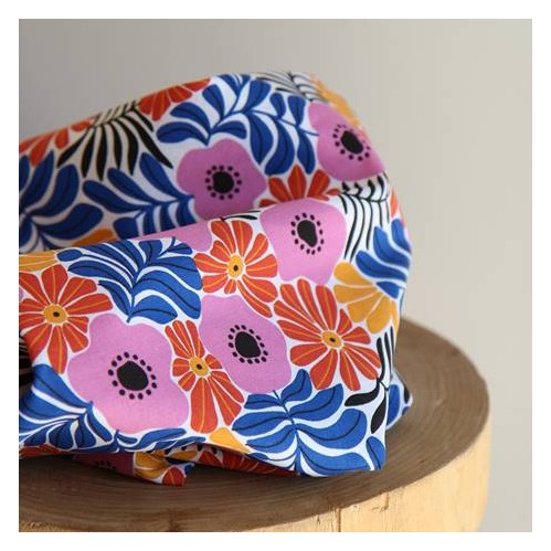 joli coton fleurs - un chat sur un fil joli coton fleurs - un chat sur un fil