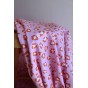 tissu coton imprimé léopard rose et orange - un chat sur un fil