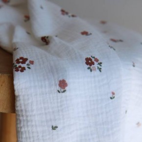 tissu double gaze - fleurs