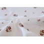 tissu double gaze imprimée - fleurs terracotta