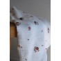 tissu imprimé fleurs - double gaze de coton